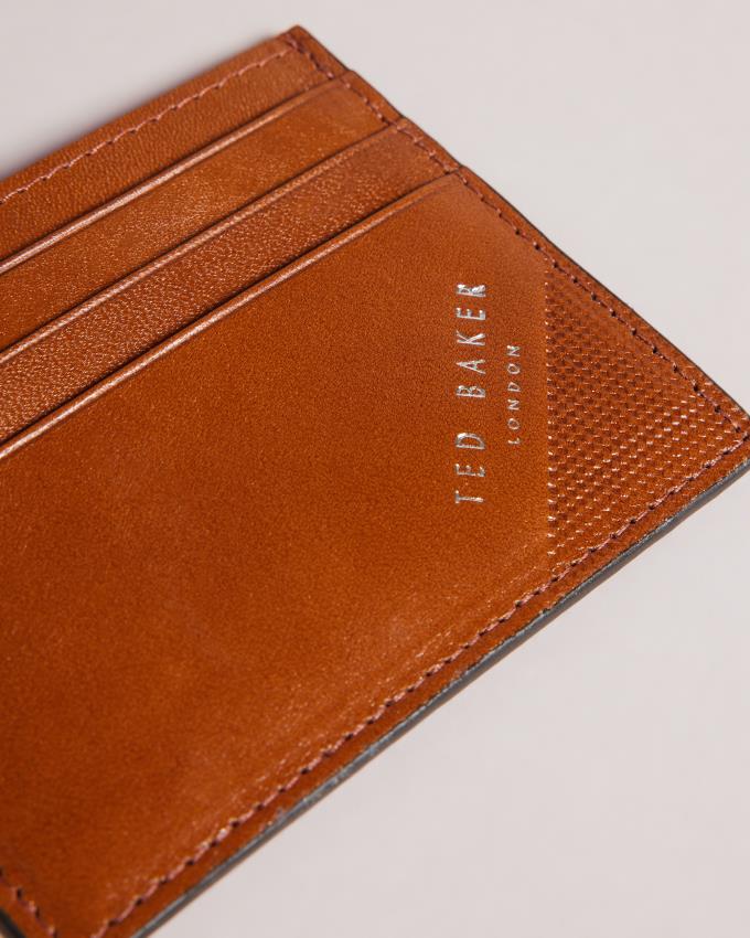 Porte-Carte Ted Baker Embossed Corner Leather Marron Homme | GJJ-15229997